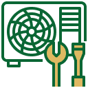 Commercial HVAC outdoor unit icon in green