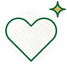 Green heart outline with star representing Service Unlimited's commitment to customer care