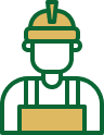 Commercial HVAC technician in uniform and hard hat